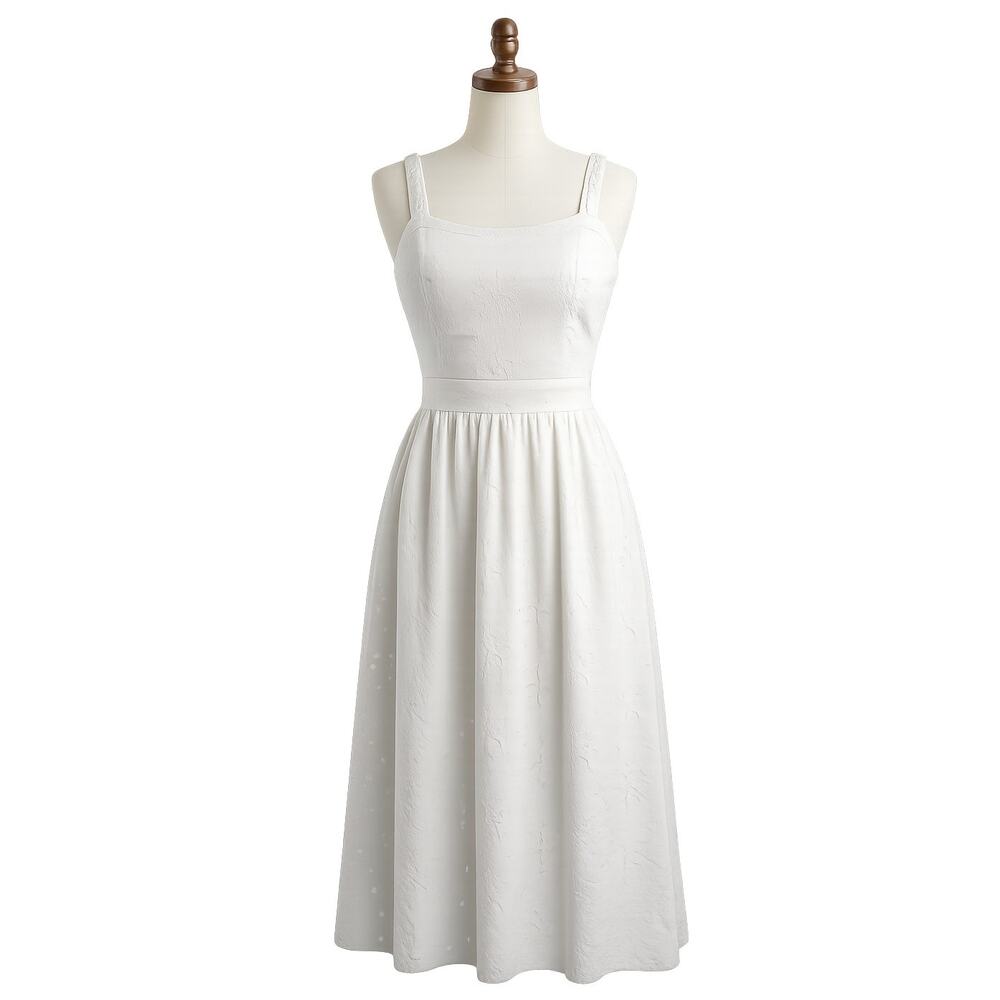 Free People Primavera Eyelet Cotton Midi Dress White - Size M